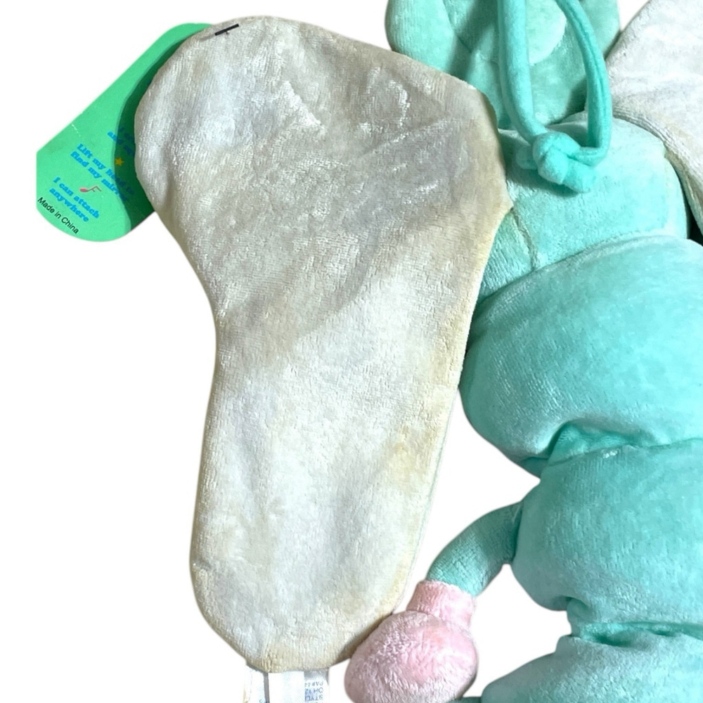 Vintage First Peek Musical Butterfly Plush Hanging Pull Toy FAO Schwarz Tag READ - Picture 9 of 16